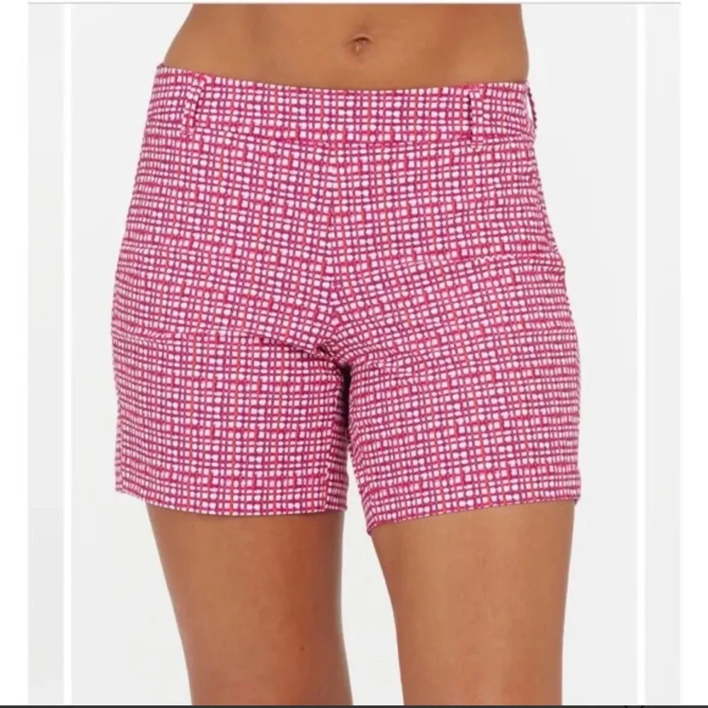 SPANX Sunshine Short 4" Hibiscus Gingham Boat Beach Swim Trunks Shorts Medium